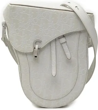 Dior Pre-owned Shoulder Bags, female, White, Size: ONE SIZE Pre-owned Saddle Bag