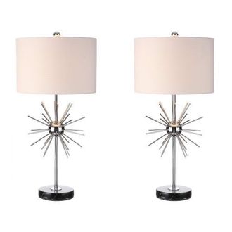 Jonathan Y Designs Aria 31.5 Metal/Marble LED Table Lamp, Chrome at Nordstrom