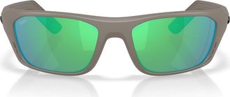 Costa Whitetip Pro 57mm Polarized Rectangular Sunglasses in Matte Olive Shale/green at Nordstrom
