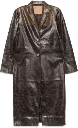Rejina Pyo Atlas single-breasted coat - women - Polyurethane/Polyester/Acrylic - L - Brown