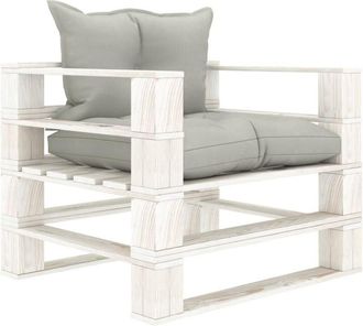 vidaXL Sof&aacute; De Palets Para Jard&iacute;n Madera Con Cojines Taupe Vidaxl