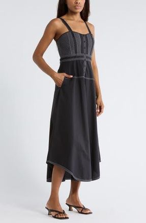 Area Stars Devi Topstitch Midi Dress in Black White at Nordstrom Rack, Size X-Large
