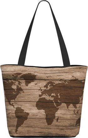AOOEDM World Map On Wooden Ladies Shopping Bag 13x11x7in.The Perfect ValentineS Day Gift.It Is The Best ValentineS Day Gift For Mom, Daughter, Wife,Etc