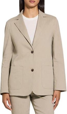 Theory Relaxed Fit Linen Blend Blazer in Soft Taupe at Nordstrom Rack, Size 00