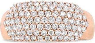 House of Brilliance 18K Rose Gold 1.00 Cttw Diamond Multi Row Dome Band Ring in Pink at Nordstrom, Size 7