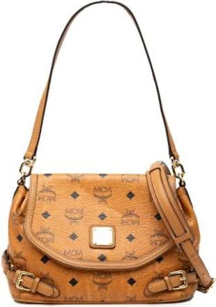 MCM Pre-owned Shoulder Bags, female, Brown, Size: ONE SIZE Pre-owned Canvas Shoulder Bag