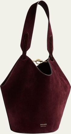 Khaite Lotus Mini Suede and Calf Hair Tote Bag