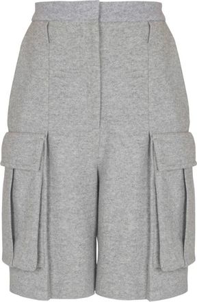 Balmain Wollen Bermuda shorts - Dames - Korte Broeken - Grijs - 2XS - Wol - Korte Broeken