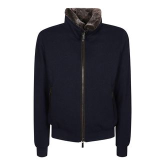 Moorer Stijlvolle Bomberjack - Heren - Winterjassen - Blauw - L - Wol - Jassen