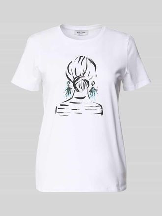 More & More T-Shirt mit Motiv-Print und Rundhalsausschnitt in Weiss, Gr&ouml;&szlig;e 40