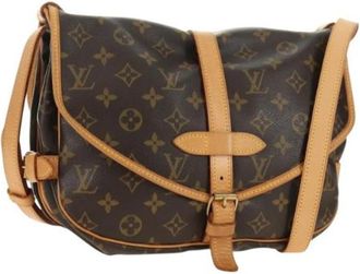 Louis Vuitton Pre-owned Monogram Canvas Shoulder Bag - Dames - Vintage Schoudertas - Bruin - ONE Size - Leer - Vintage