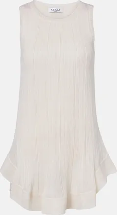 Alaia Ala&iuml;a Pleated silk minidress