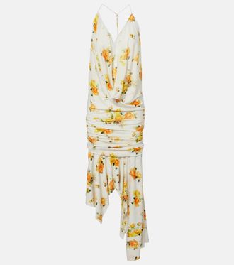 Acne Studios Vestido midi Dikata asim&eacute;trico floral
