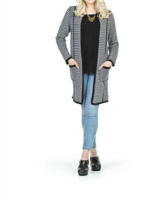 Papillon Textured Feel Structured Cardigan In Black