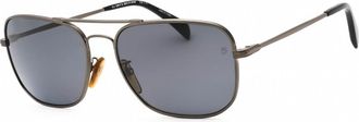 David Beckham Mens Silver Tone Rectangular Sunglasses DB1093S