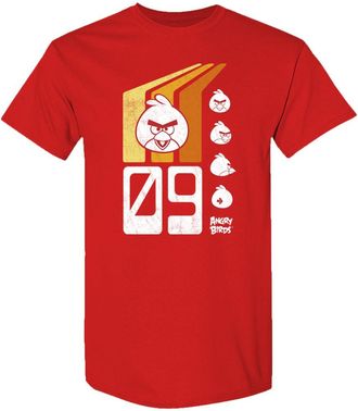 Angry Birds Official -Angry Comics Panels Printed Graphic Short Sleeve 100% Cotton T-Shirt for Men, Women, Unisex, Red, Medium