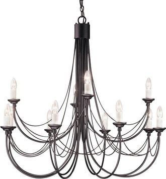Netlighting Carisbrooke 12 Light Candle Chandelier Black