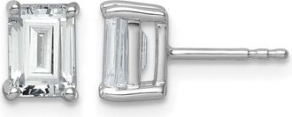 Diamond2Deal 14k Gold Emerald 2 ct Lab Grown Diamond Stud Earrings VS Clarity, D-E Color