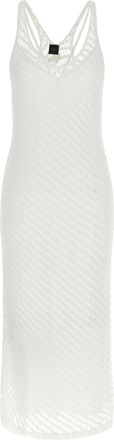 Pinko White Polyester Long Womens Dress
