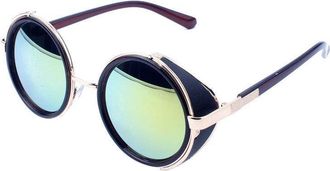 Generic Retro Steampunk Style Sunglasses Light Golden Frame Polarized Sunglasses Vintage Small Mirror Glasses Uv Protection Glasses For Women