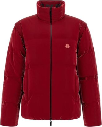 Moncler Jassen, Heren, Rood, M, Leer, Throttle Jacket
