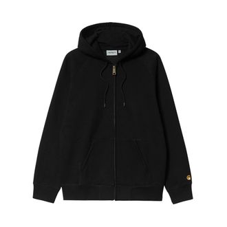 Carhartt Work in Progress Hooded Chase Jacket - Warm en Casual - Heren - Vesten met rits - Zwart - S - Katoen - Hoodies & sweatvesten