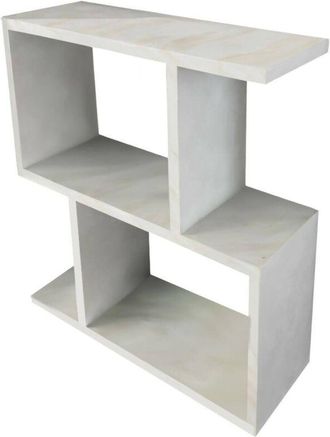 Dmora Dmora - Mesa De Caf&eacute; Dpezzell, Mesa De Centro Baja, Revistero Para Sof&aacute;, Estante De La Sala De Estar, 50x18h55 Cm, Blanco