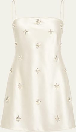 Retrof&ecirc;te Dotty Embellished Satin Mini Dress