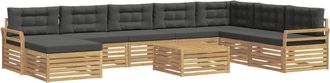 vidaXL Conjunto De Sof&aacute;s De Exterior 9 Uds. Blanco Y Antracita Vidaxl