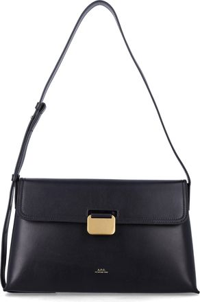 A.P.C. Smooth Leather Gold Clasp Shoulder Bag