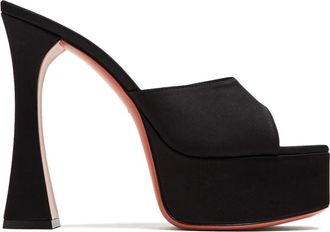 Amina Muaddi Schoenen, Dames, Zwart, 38 EU, Heeled Mules
