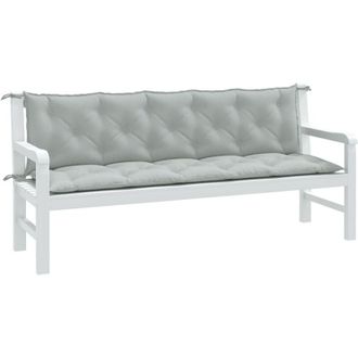vidaXL Vidaxl - Cuscini Panca Giardino 2pz Grigio Chiaro M&eacute;lange 180x50x7 cm