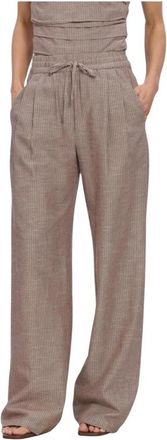 Co'Couture Jihocc Stripe LL Pant - Dames - Wijde Broeken - Bruin - XS - Broeken