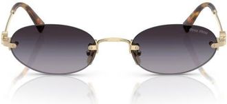 Miu Miu 51mm Oval Rimless Sunglasses in Pale Gold at Nordstrom