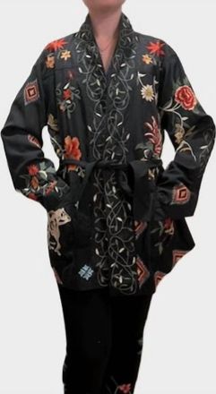Johnny Was Helena Belted Military Jacket In Black