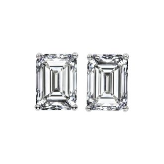 Verde Emerald Cut Pair of 1.5 carat Lab Grown Diamond Stud Earrings - Custom Made