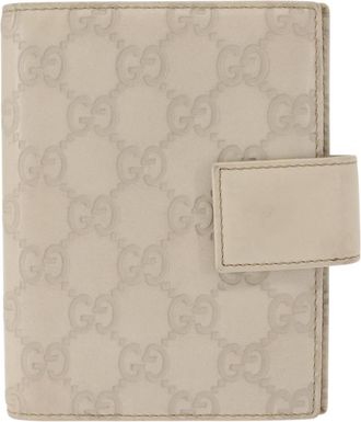 Gucci Ring Agenda Cover Guccissima Leather Beige Leather Briefcase Bag (Pre-Owned)