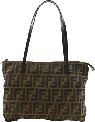 Fendi Zucca Brown Nylon Canvas Tote Bag (Pre-Owned)
