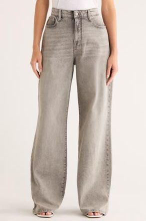 Good American Good Ease Relaxed Wide Leg Jeans in Grey K328 at Nordstrom Rack, Size 10