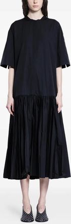 Jil Sander panelled midi dress - women - Cotton - 32 - Black