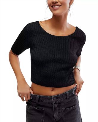 Free People San Lucas Pullover Top In Black