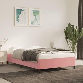 vidaXL Estructura De Cama Sin Colch&oacute;n Terciopelo Rosa 120x190 Cm Vidaxl
