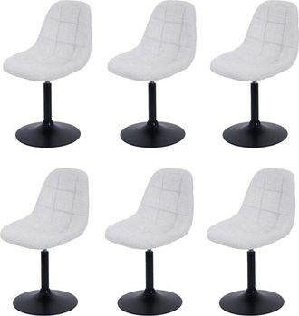 Hhg Hhg - Lote De 6 Silla De Comedor 837, Silla De Cocina Silla Giratoria, Acero Mvg Tela/textil Chenilla (465g/m&sup2;), Crema