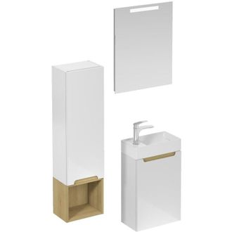 Puma Naturel - Conjunto De Ba&ntilde;o Con Lavabo Que Incluye Grifo Lavabo, Ca&ntilde;o Y Sif&oacute;n Stilla, Blanco Brillante (ksetstilla020)