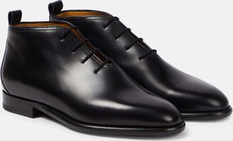 The Row Grant leather lace-up boots