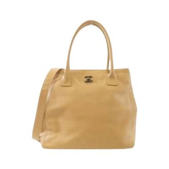 Chanel Bolso de Hombro de Piel L&iacute;nea Ejecutiva Pre-owned - Pre-owned - Mujer - Beige - ONE SIZE