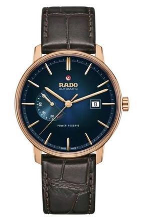 Rado Coupole Automatic Power Reserve Bracelet Watch, 41mm in Blue at Nordstrom