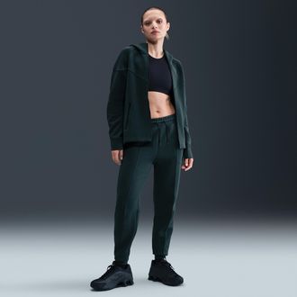 Nike Womens Nike Sportswear Tech Fleece Mid-Rise Jogger Pants in Green | FB8330-390