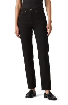 Levi's Wedgie High Waist Straight Jeans in Black Sprout at Nordstrom, Size 25 X 28