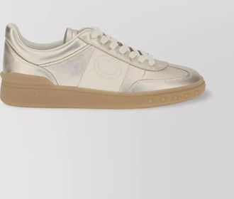 Valentino Garavani metallic leather sneakers stud detail